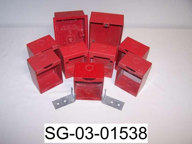 Space age red fire safety electrical junction box 9