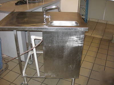 Ss work table with sink and under shelf