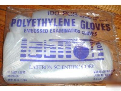 100 disposable plastic gloves latex free poly small nip
