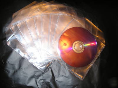 200 plastic pvc poly cd dvd cases wallets sleeves summ