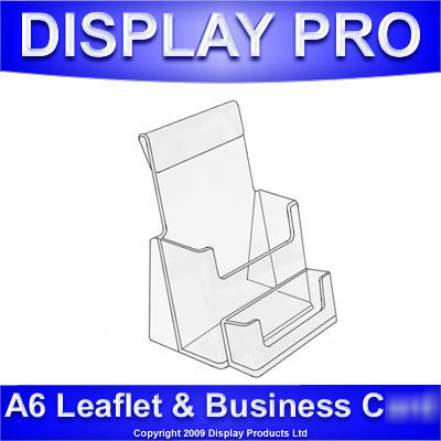A6 leaflet & business card holder flyer stand dispenser