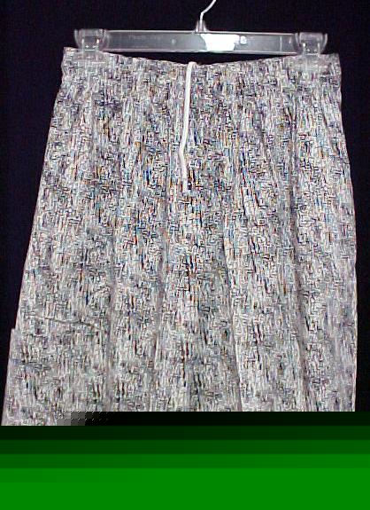 New chef pants black white print elastic drawstring xs 