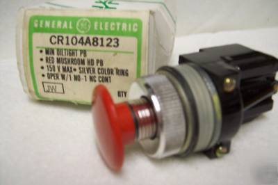 New g.e. red pushbutton switch / 150V max. / very nice 