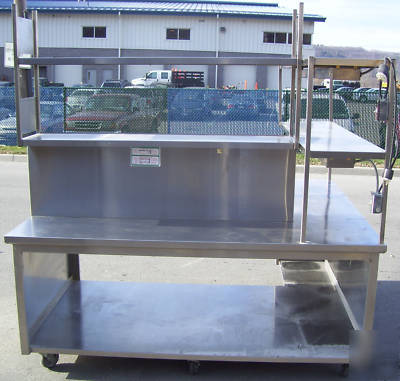 Pizza delivery work station prep storage holding heated