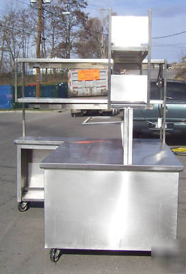 Pizza delivery work station prep storage holding heated