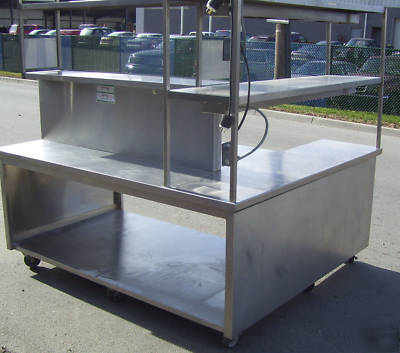 Pizza delivery work station prep storage holding heated