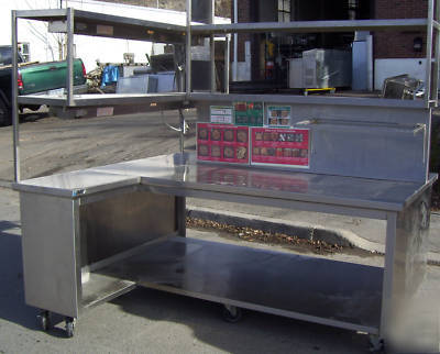 Pizza delivery work station prep storage holding heated