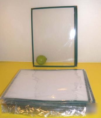 Restaurant menu covers 8.5X11 single page, green 30PC