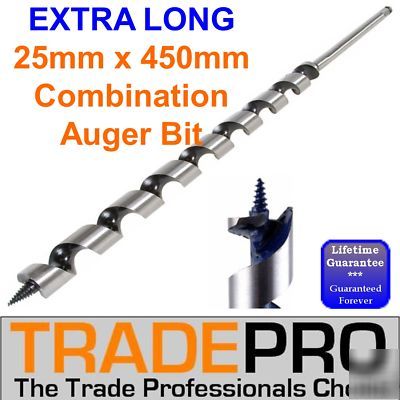 Combi wood auger drill bit 25MM x 450MM *extra long*
