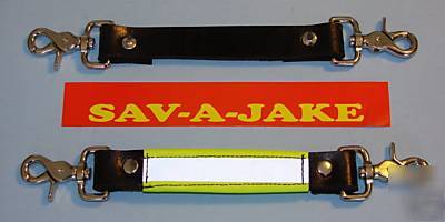 Firefighter leather radio anti-sway strap sav-a-jake