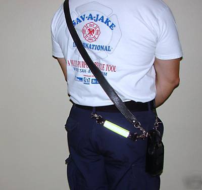 Firefighter leather radio anti-sway strap sav-a-jake