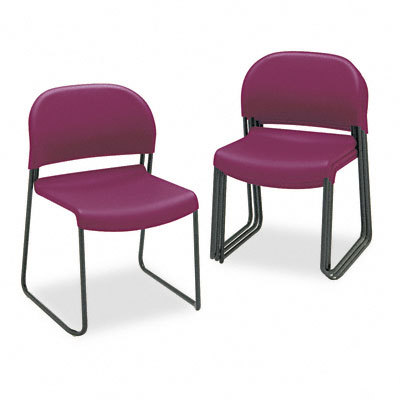 Gueststacker chair burgundy with black finish 4/carton