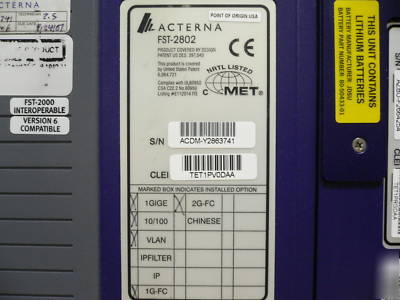 Jdsu fst-2802 acterna tberd ttc t-berd FST2802 ethernet