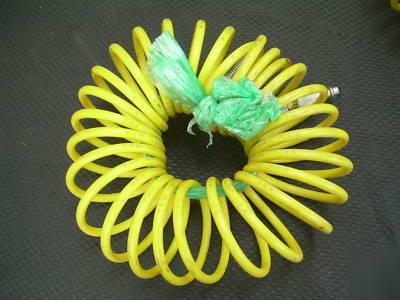 Lot of 13 yellow coiled compressor slinky air hoses