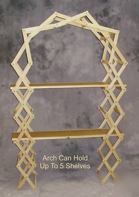 New arch display shelf - easy set-up includes 2 shelves 