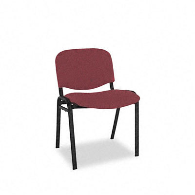Recep-style stackng chairs w/burgundy fabric upholstery