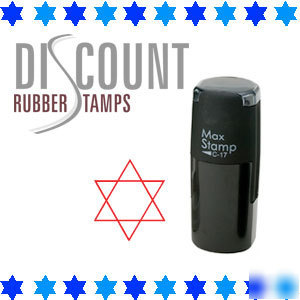 Self-inking hanukkah rubber stamp - star of david