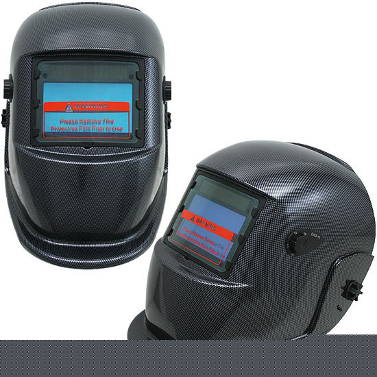 Solar auto darkening welding helmet carbon adjustable