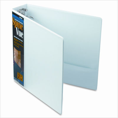 Spinevue round ring view binder, 2IN capacity, white