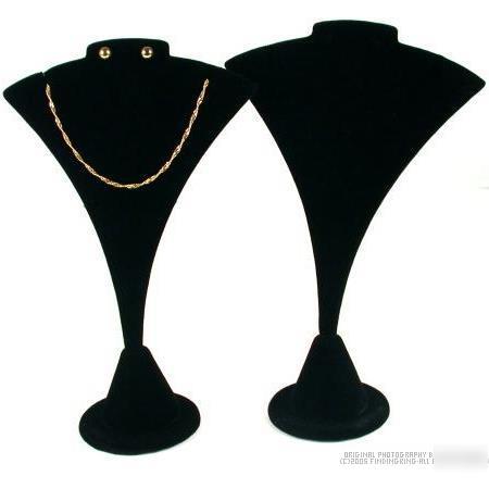 2 earring pendant displays busts black velvet combo