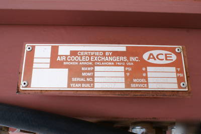 Ace model C60M-9 oil heat exchanger 100GPM 220IN 175OUT