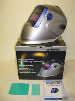 Inverter fusion auto solar power welding helmet silver