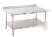 New omcan s. s.table w/ backsplash - 30'' x 72''