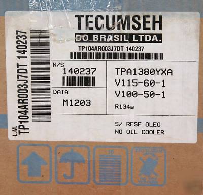 Tecumseh compressor TPA1380YXA R134A no oil LRA213