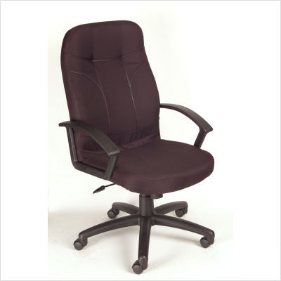 High-back fabric executive chair with nylon base gray