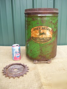 Vintage john deere corn planter canister