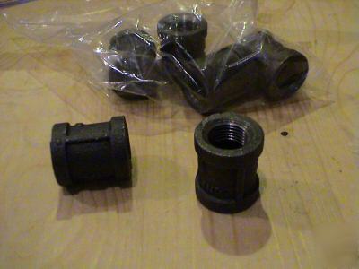 6- 3/8 inch black pipe coupling natural/ lp gas fitting