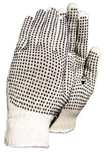 Economy string knit work glove pvc dots 2 sides - l