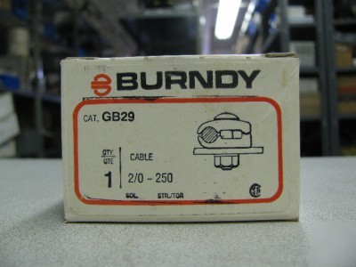 New in box burndy GB29 cable 2/0-250 cu-bar clamp gb 29