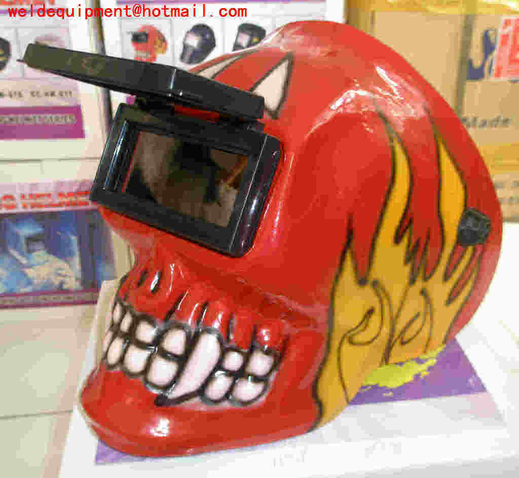 Solar auto darken welding helmet tig skull shield mask