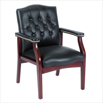 Boss office products tufted guest chair black caressoft