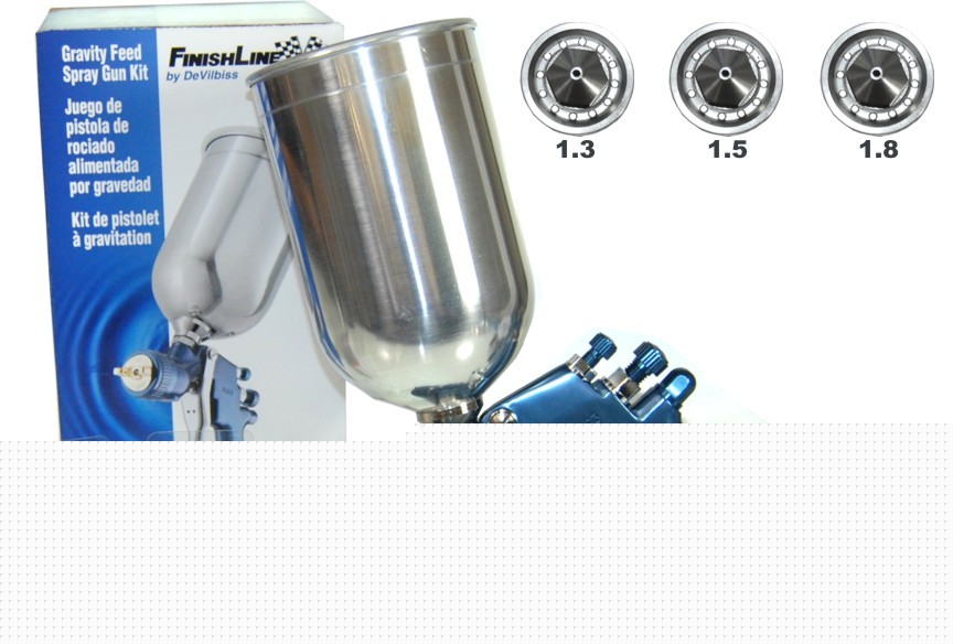 Devilbiss finishline 3 hvlp spray paint gun-3 fluid tip