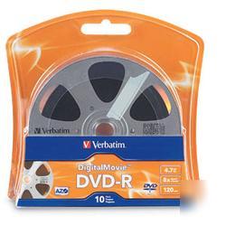 New verbatim digitalmovie 8X dvd-r media 96856