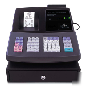 Sharp electronics XEA206 cash register, black, microban