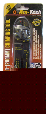 Wire crimping crimper stripper for insulated terminals