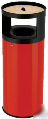 Hailo outdoor combined ashtray and wastepaper bin.