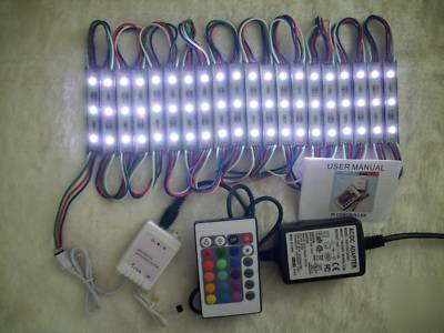 20 x rgb 3 leds module smd smt light strip + controller