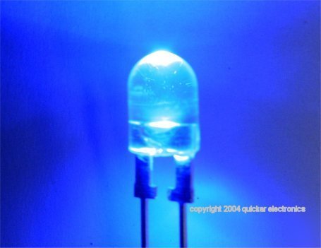 5 ultra bright giant blue 8MM leds with 12V resistors