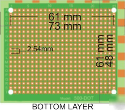 6PCS prototyping strip circuit board 500HOLE 61X73MM