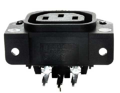 Iec flange mount ac power outlet connector box of 152