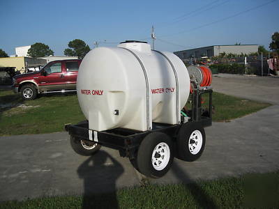 Portable 525 gal water tank on 5000 lbs trailer brakes