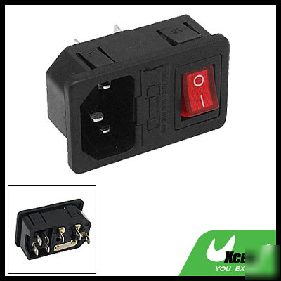 Power entry module plug with fuse holder and switch