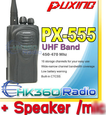 Puxing px-555 uhf 450~470MHZ+earpiece+speaker mic