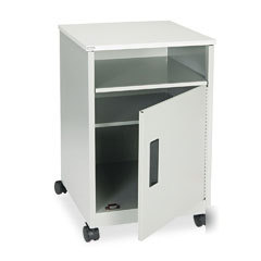 Safco steel machine stand with open storage compartmen