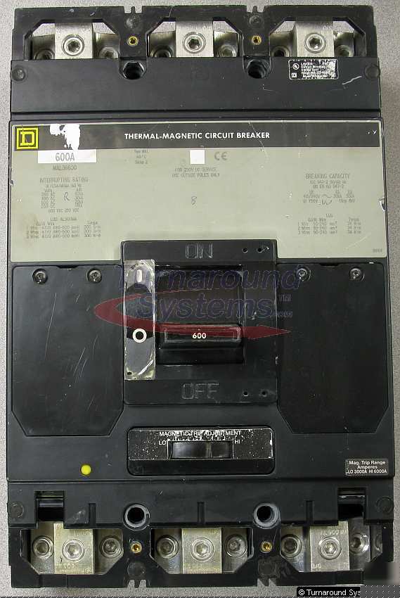 Square d MAL36600 circuit breaker, 600 amp, 600 v, 3 p