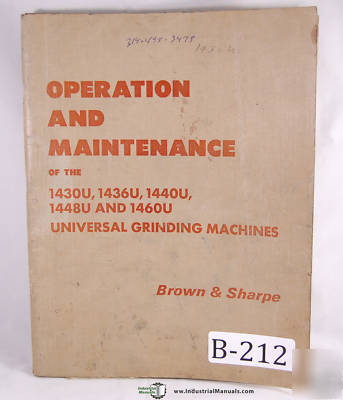 Brown & sharpe 1430U, 1436U, 1440U, 1448U, 1460U manual